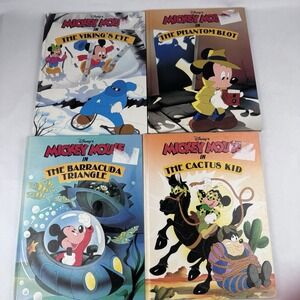 Disney Mickey Mouse Lot of 4 Hardback Books The Mallard Press Catus Kid Viking